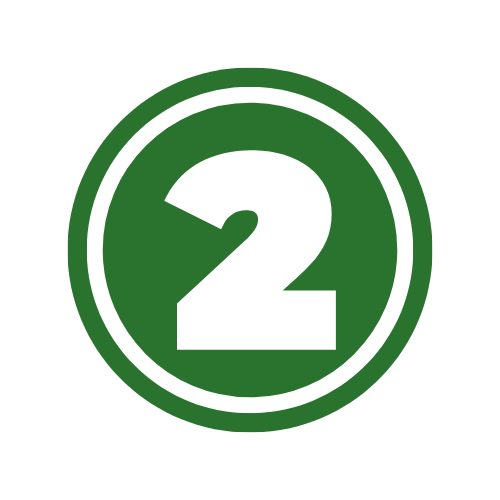 11 weisse 2 auf grünem Hintergrund, rund