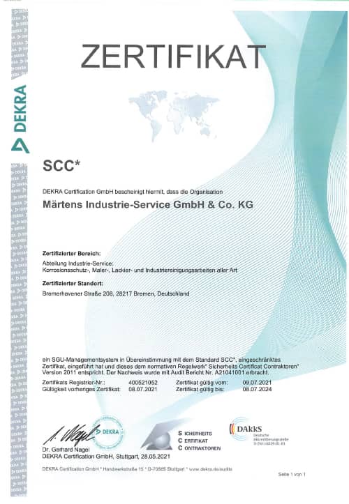SCC Zertifikat