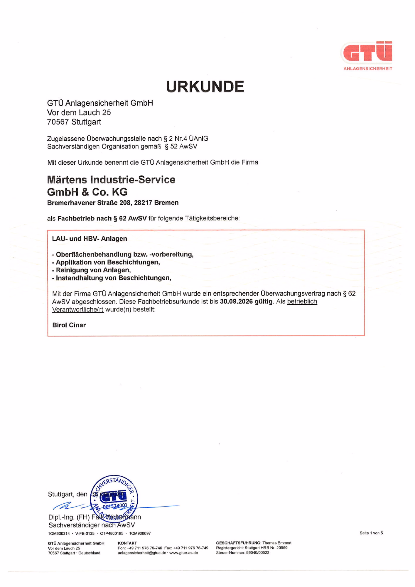 zertifikat1 GTÜ Fachbetriebsurkunde